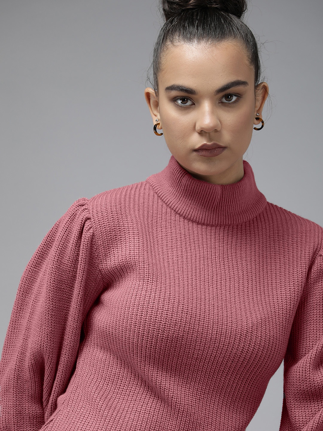 

Roadster Women Pink Solid Acrylic Pullover