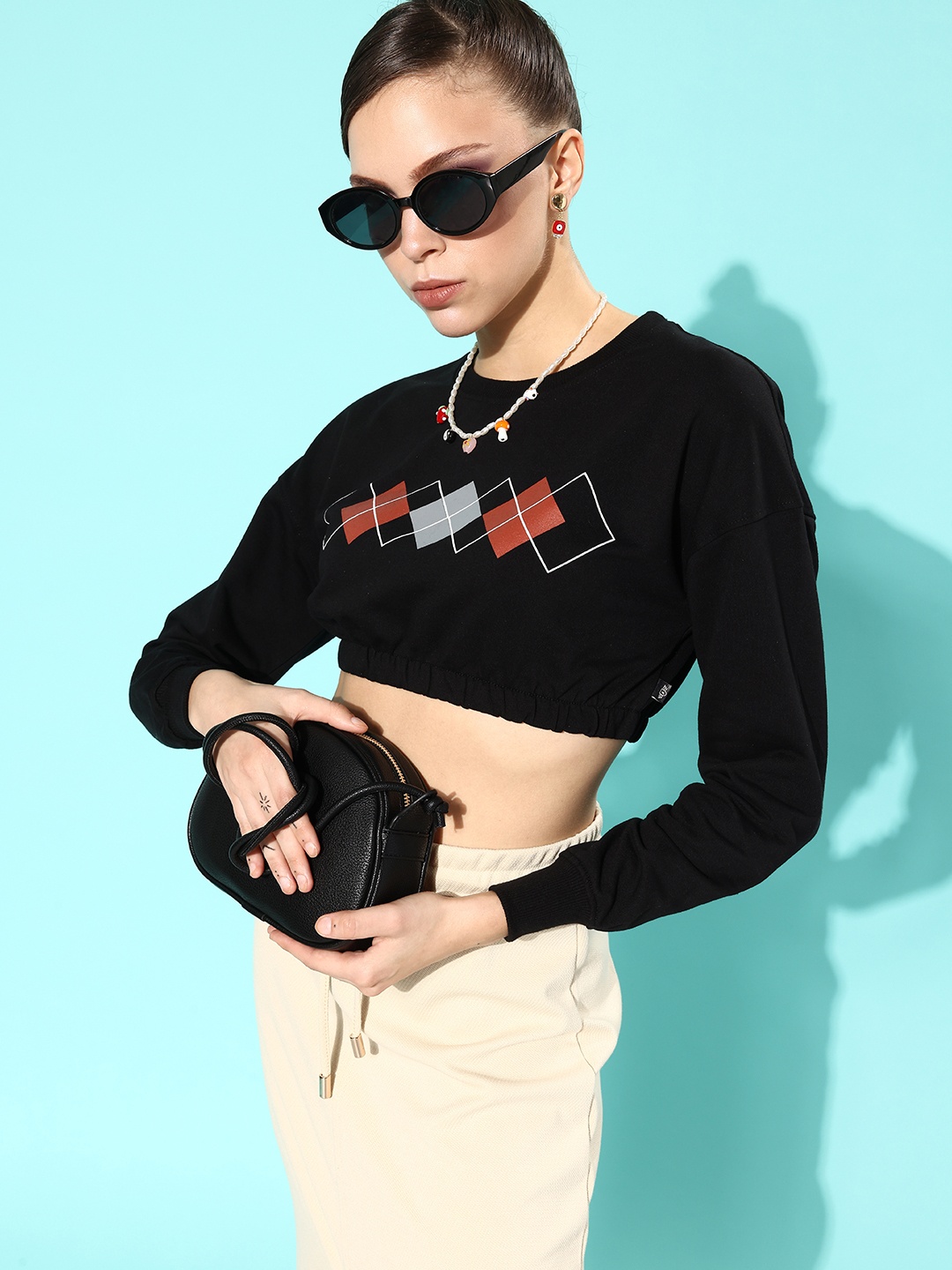 

Roadster Women Classic Black Geometric Christmas - Argyle/ Fair Isle Sweatshirt