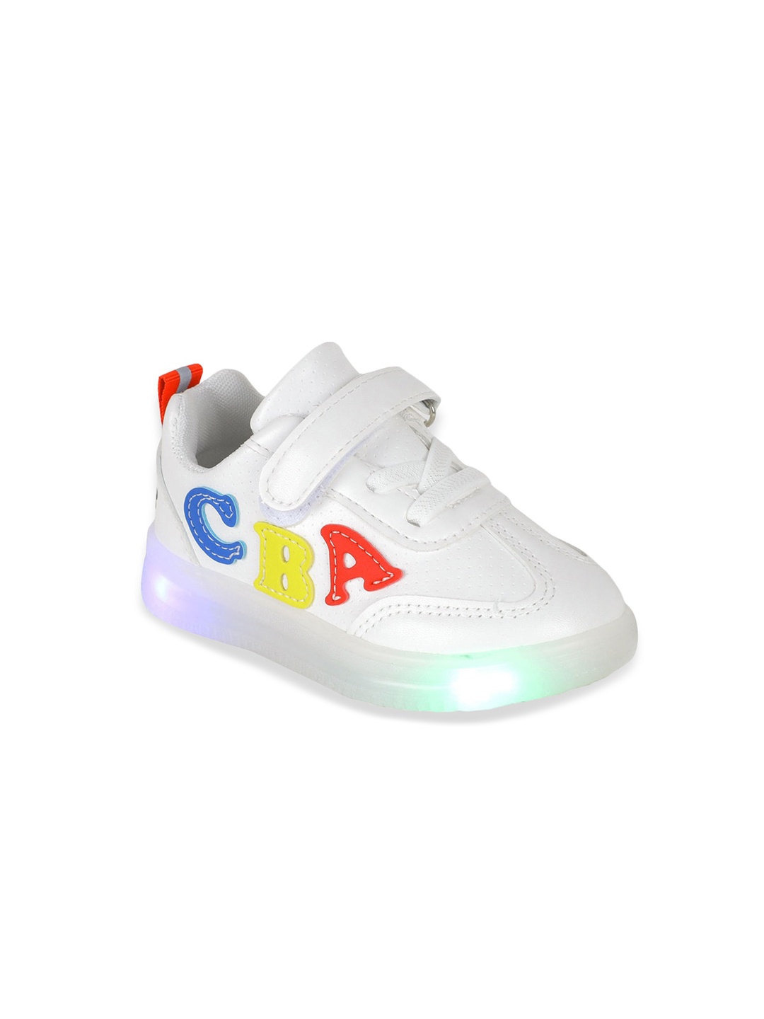 

Hopscotch Unisex Kids White Colourblocked PU Sneakers