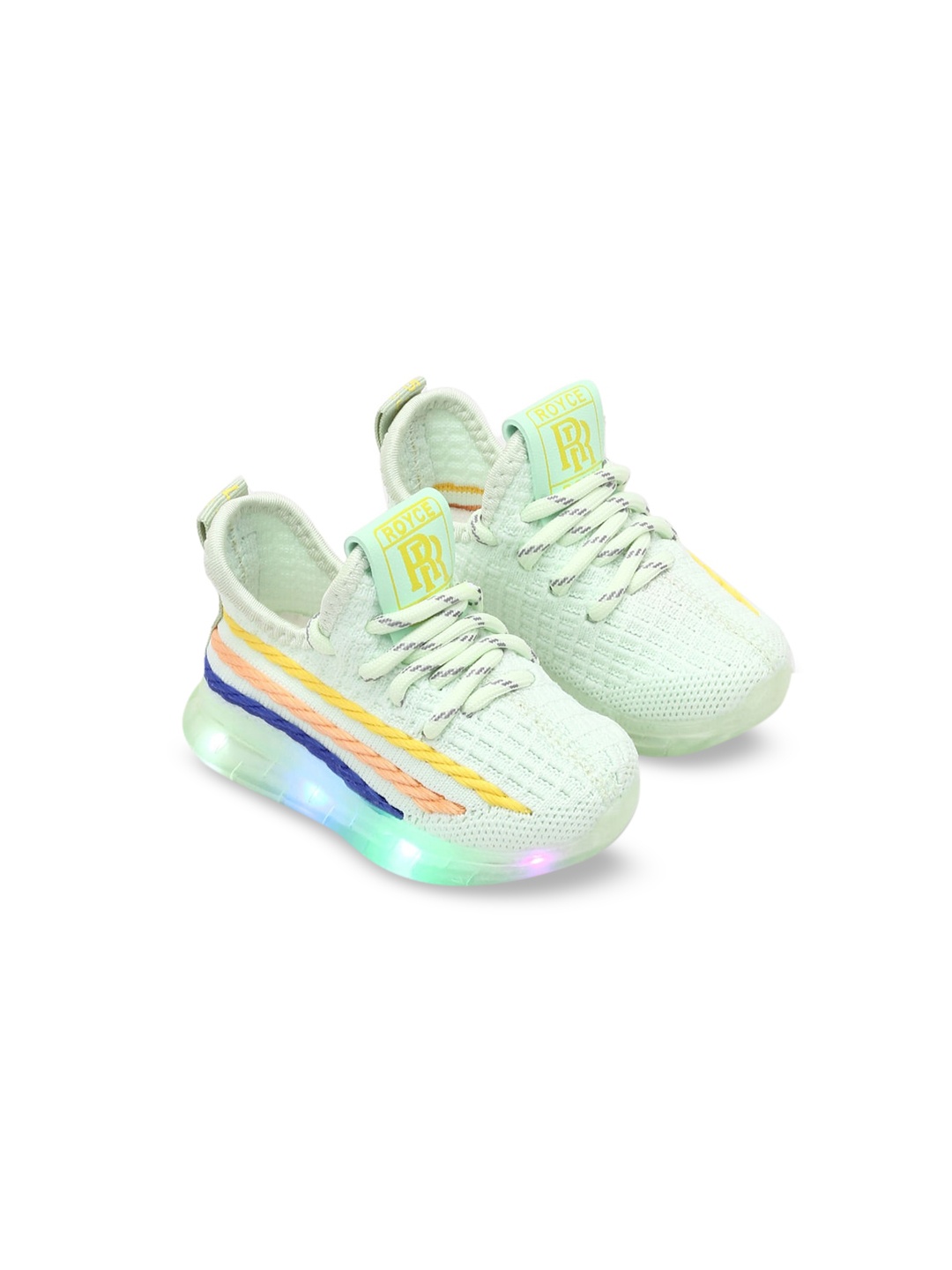 

Hopscotch Girls Green Woven Design PU Sneakers