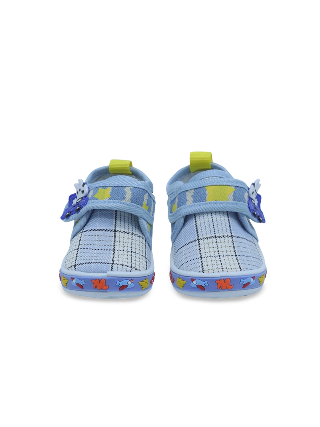 

Hopscotch Unisex Kids Blue Checks Casual Sneakers
