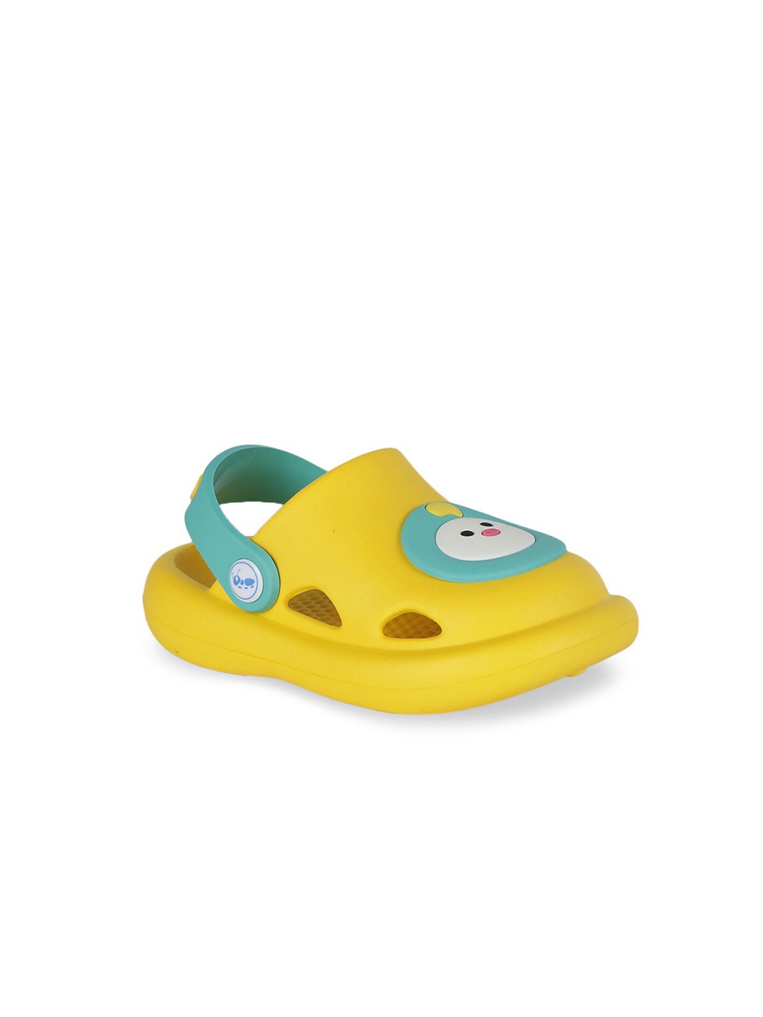 

Hopscotch Unisex Kids Yellow PU Slip-On Face Clogs
