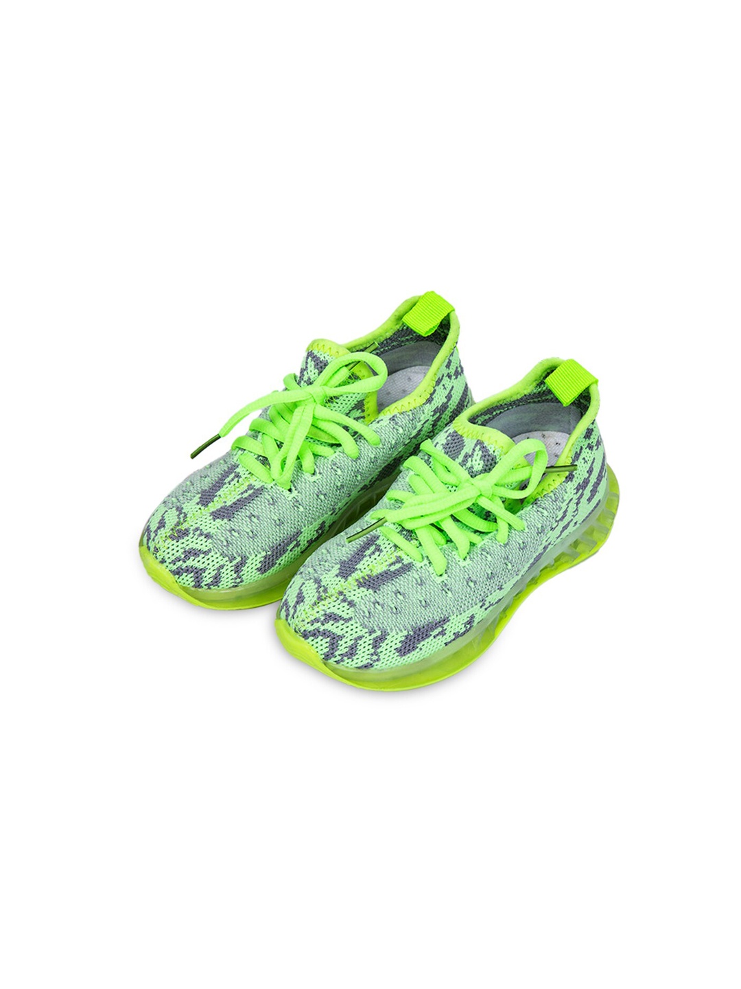 

Hopscotch Girls Green Printed PU Sneakers