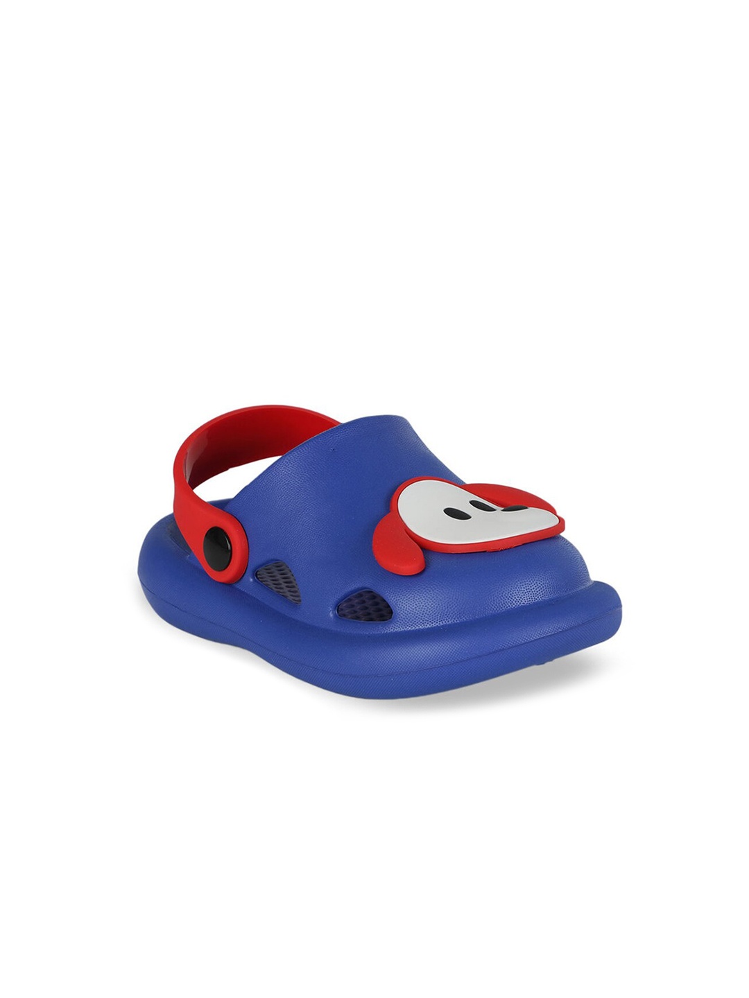 

Hopscotch Unisex Kids Blue PU Slip-On Dog Face Embossed Clogs