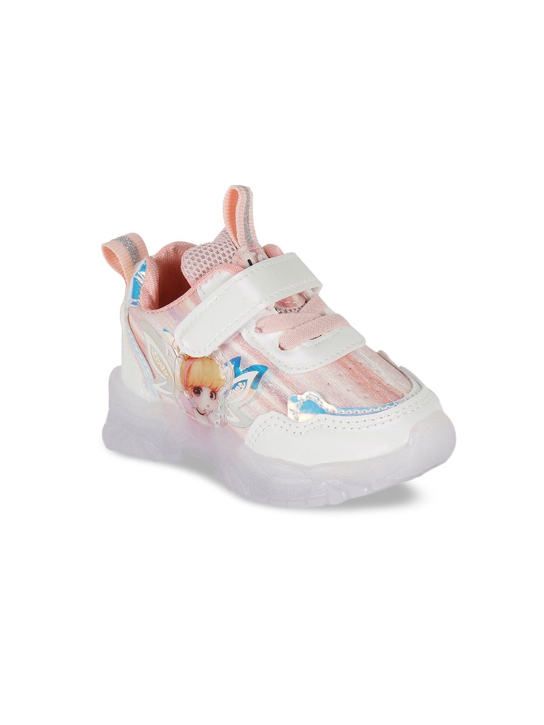 

Hopscotch Girls Pink Colourblocked PU Sneakers