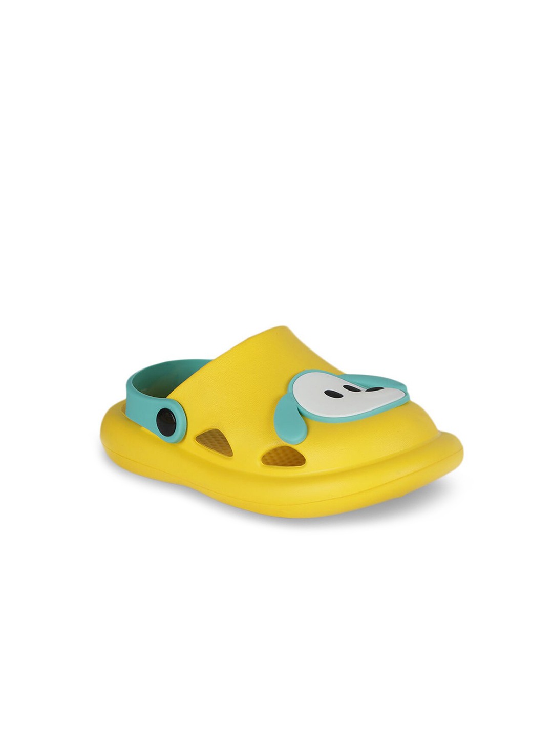 

Hopscotch Unisex Kids Yellow Printed PU Slip-On Face Embossed Sneakers