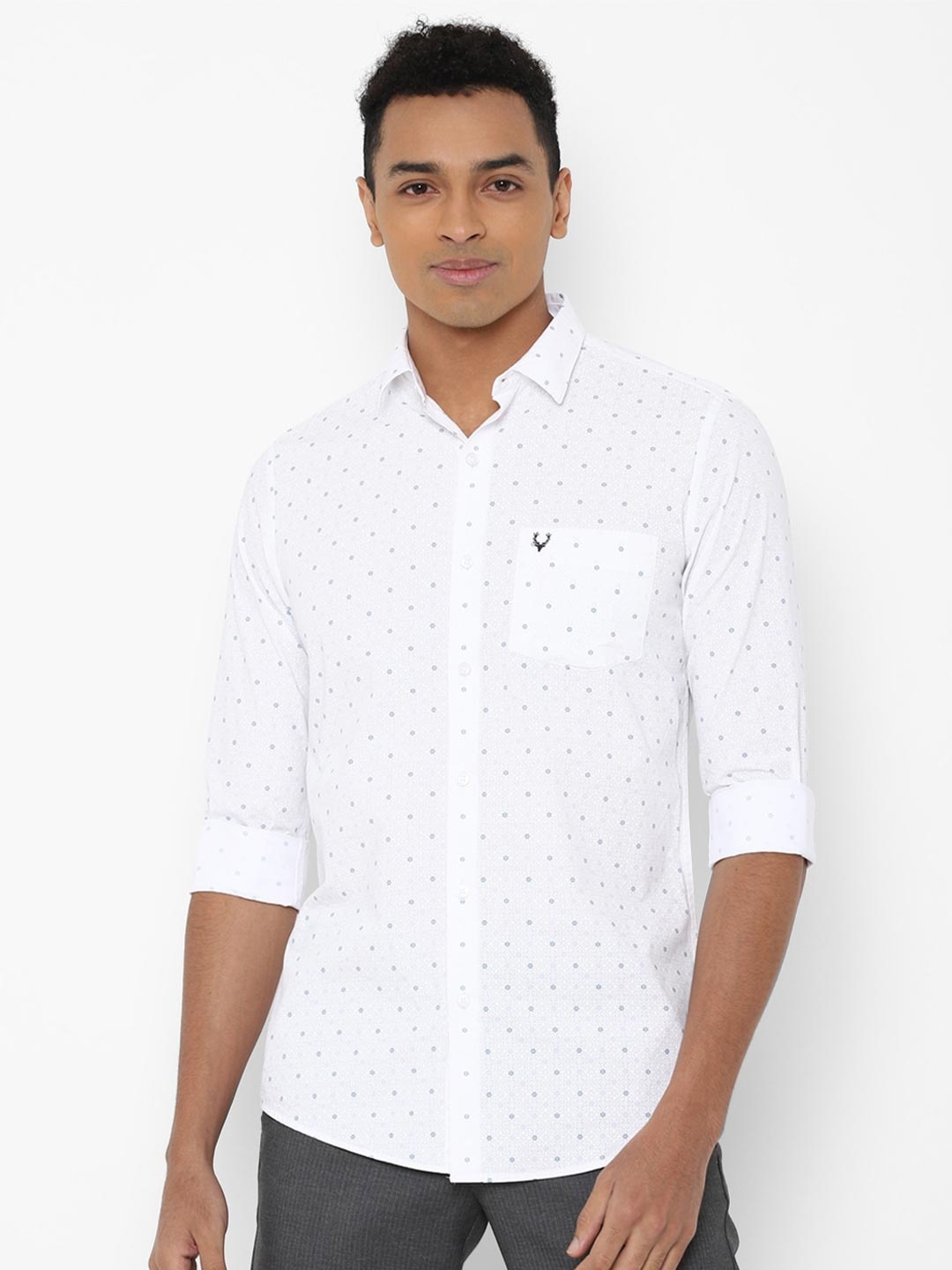 

Allen Solly Men White Slim Fit Micro Ditsy Printed Casual Shirt