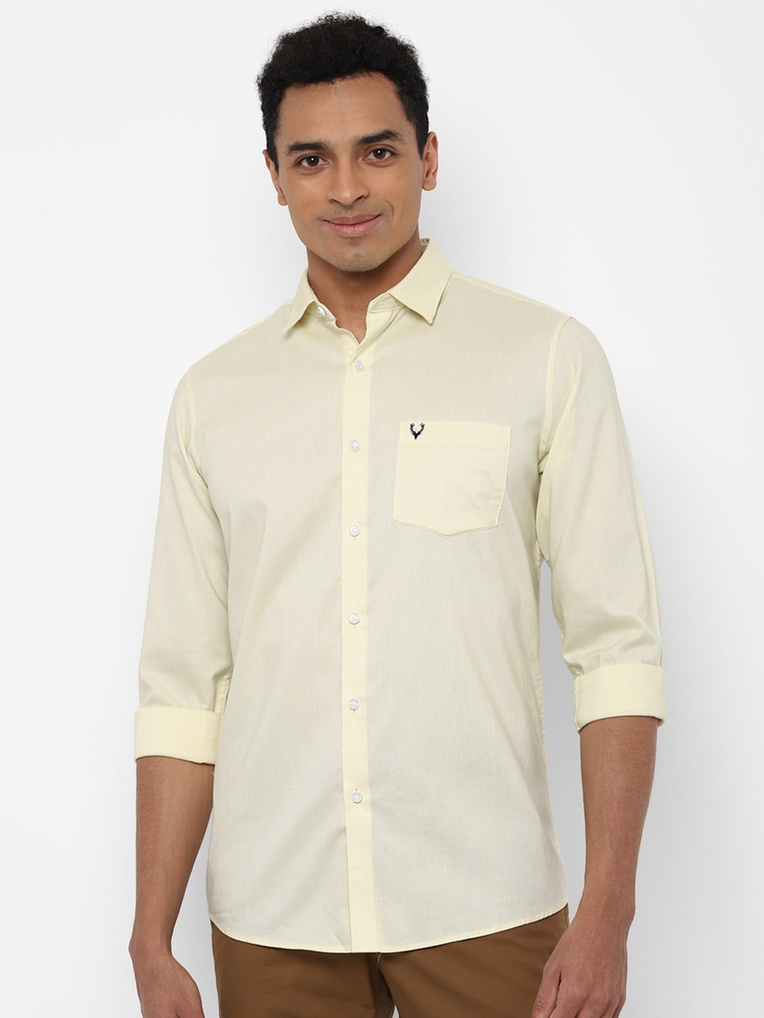 

Allen Solly Men Yellow Slim Fit Casual Shirt