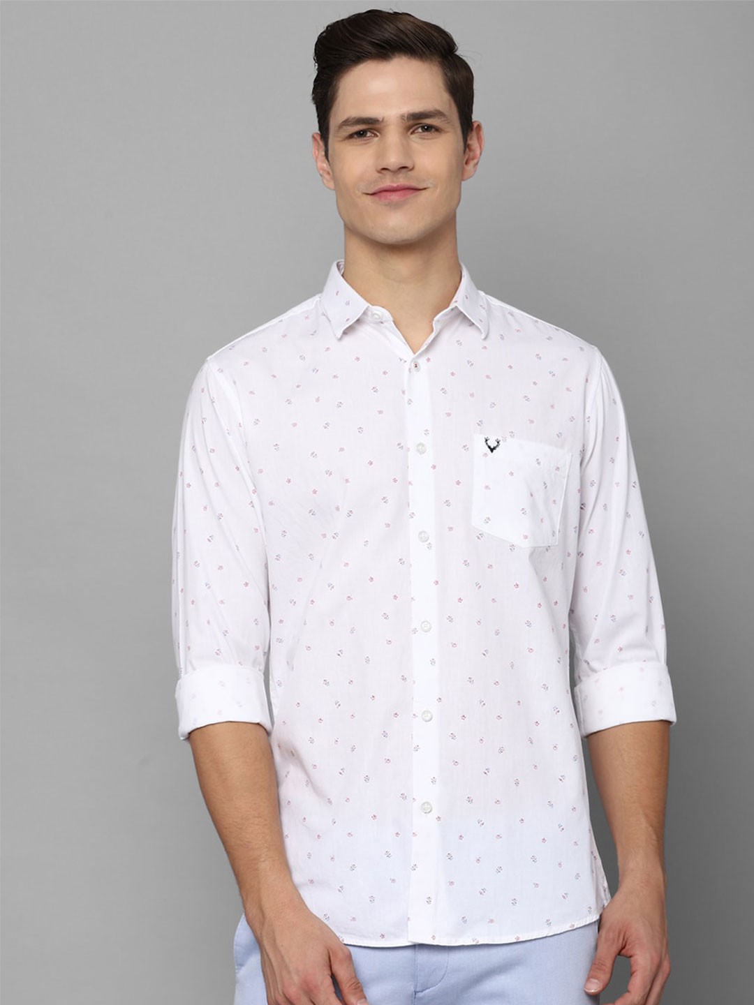 

Allen Solly Men White Slim Fit Micro Ditsy Printed Casual Shirt