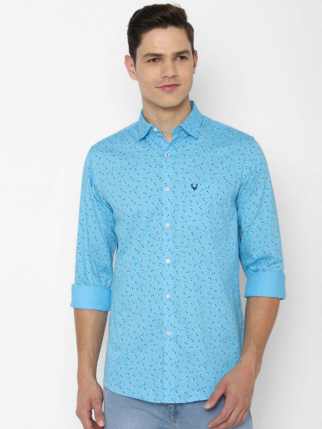 

Allen Solly Men Blue Slim Fit Floral Printed Casual Shirt