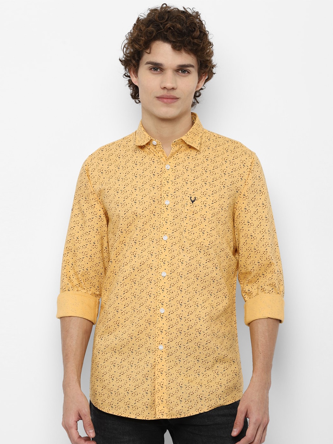 

Allen Solly Men Orange Slim Fit Printed Casual Shirt