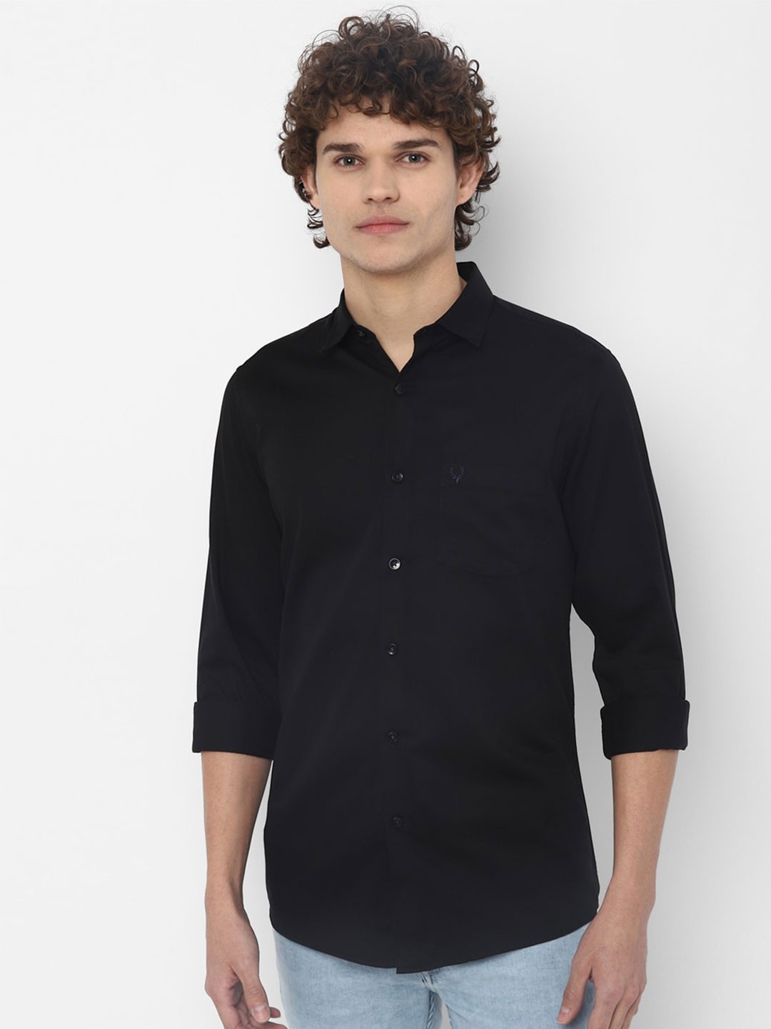

Allen Solly Men Black Slim Fit Cotton Casual Shirt