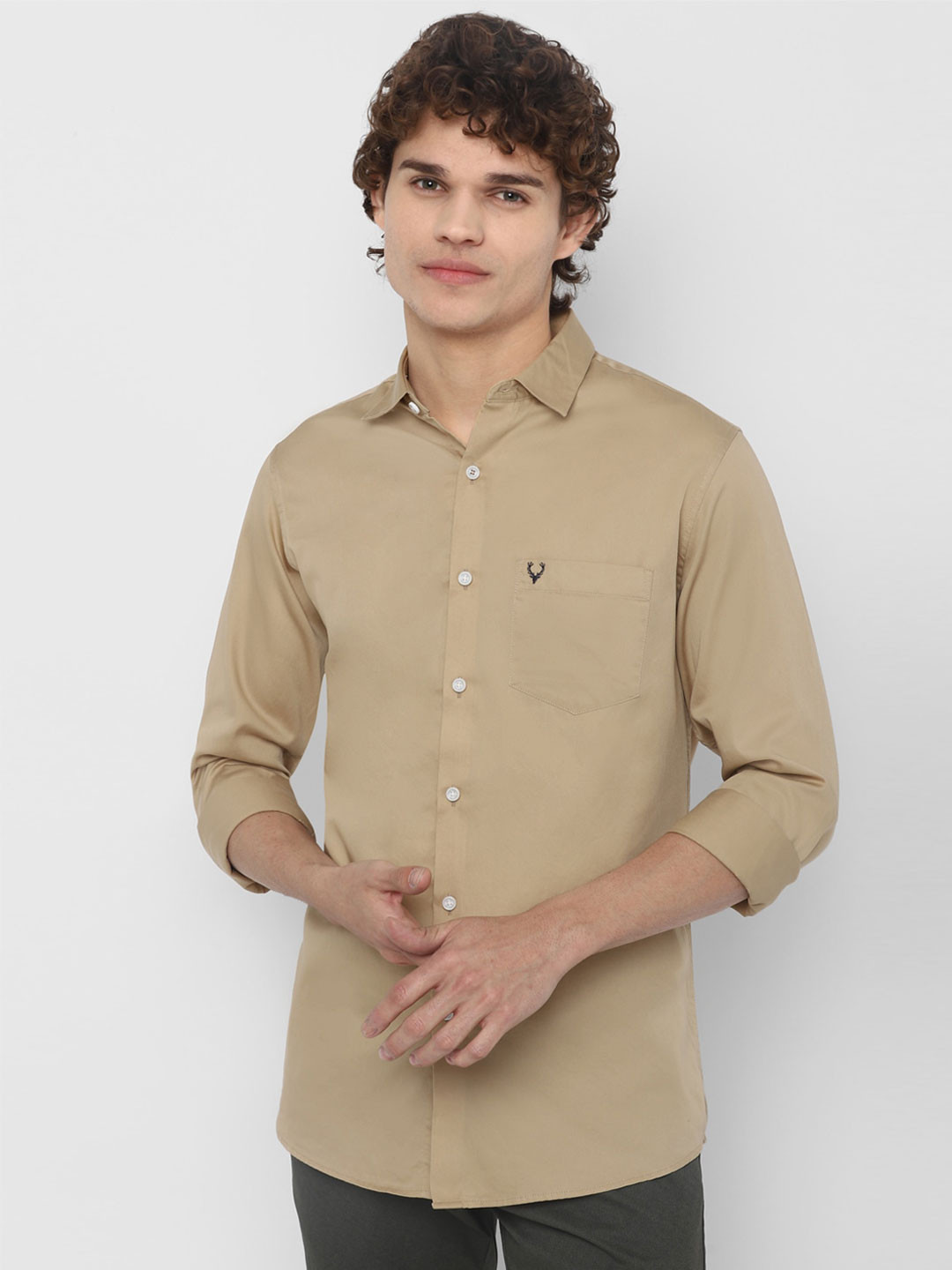 

Allen Solly Men Khaki color Slim Fit Casual Shirt