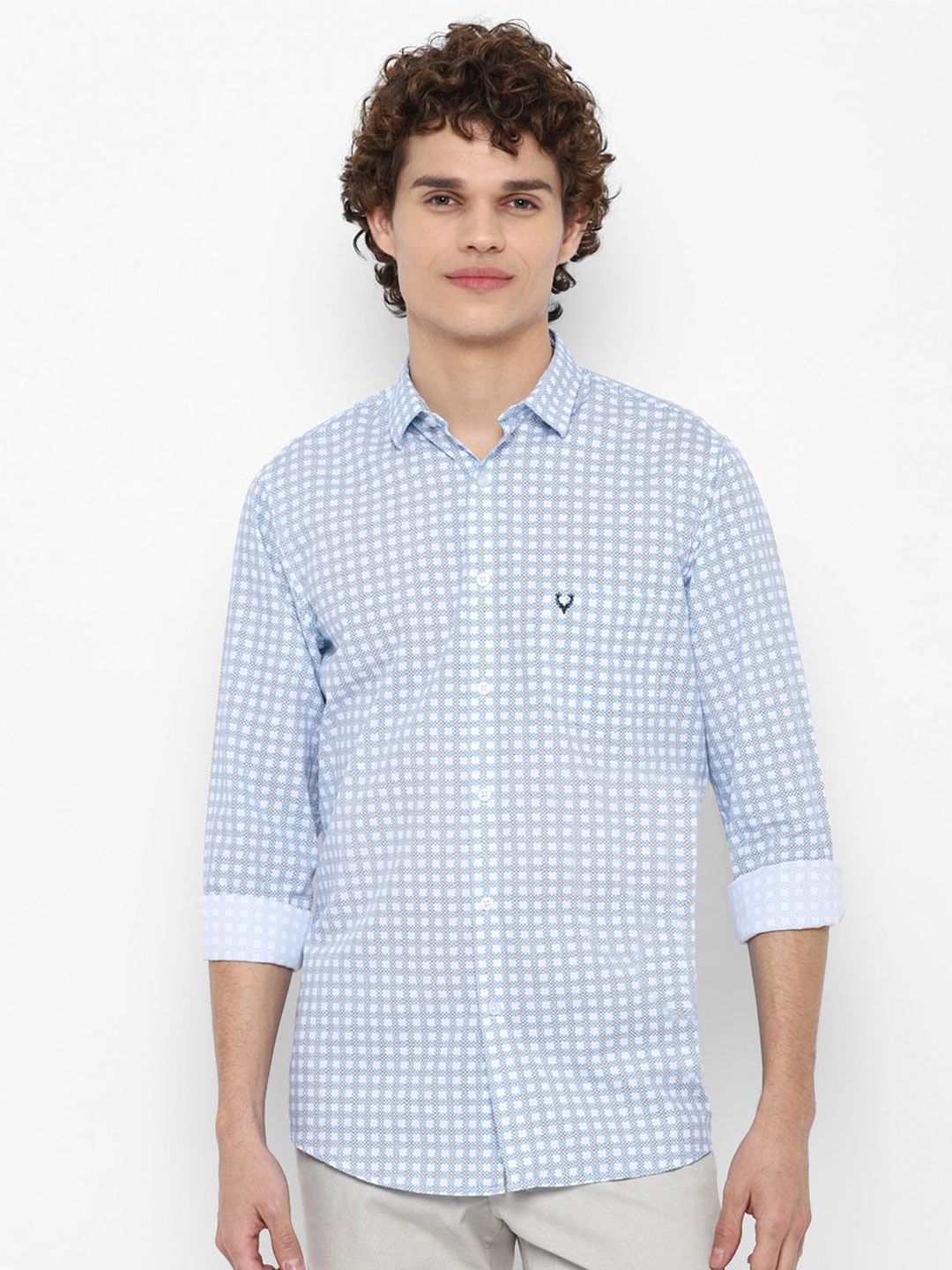 

Allen Solly Men Blue Slim Fit Printed Casual Shirt