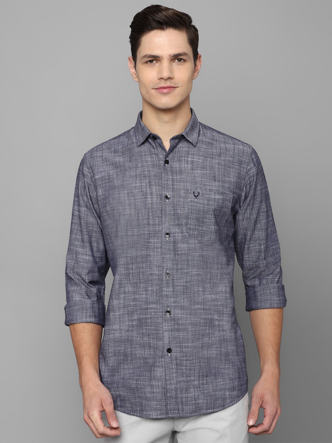 

Allen Solly Men Grey Slim Fit Casual Shirt