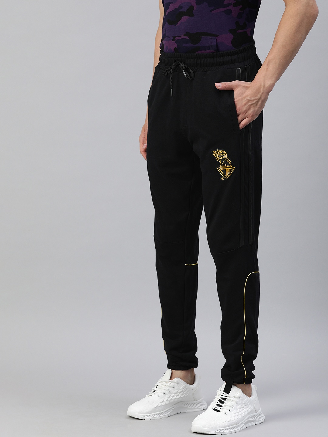 

KOLKATA KNIGHT RIDERS Men Black Solid Joggers