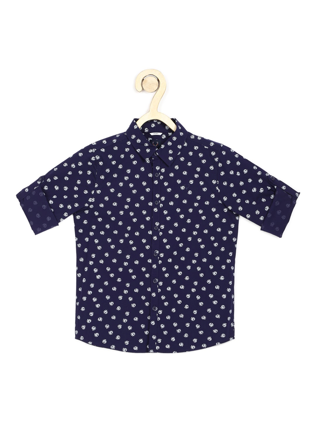 

Allen Solly Junior Boys Navy Blue Slim Fit Printed Casual Shirt
