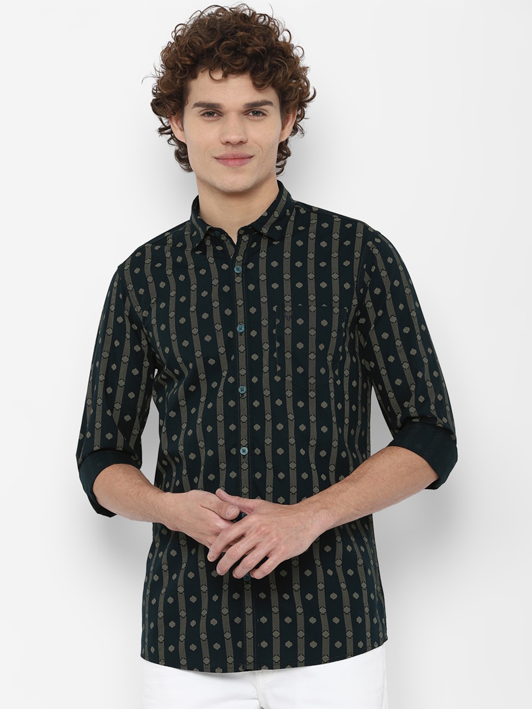 

Allen Solly Sport Men Navy Blue Printed Casual Shirt