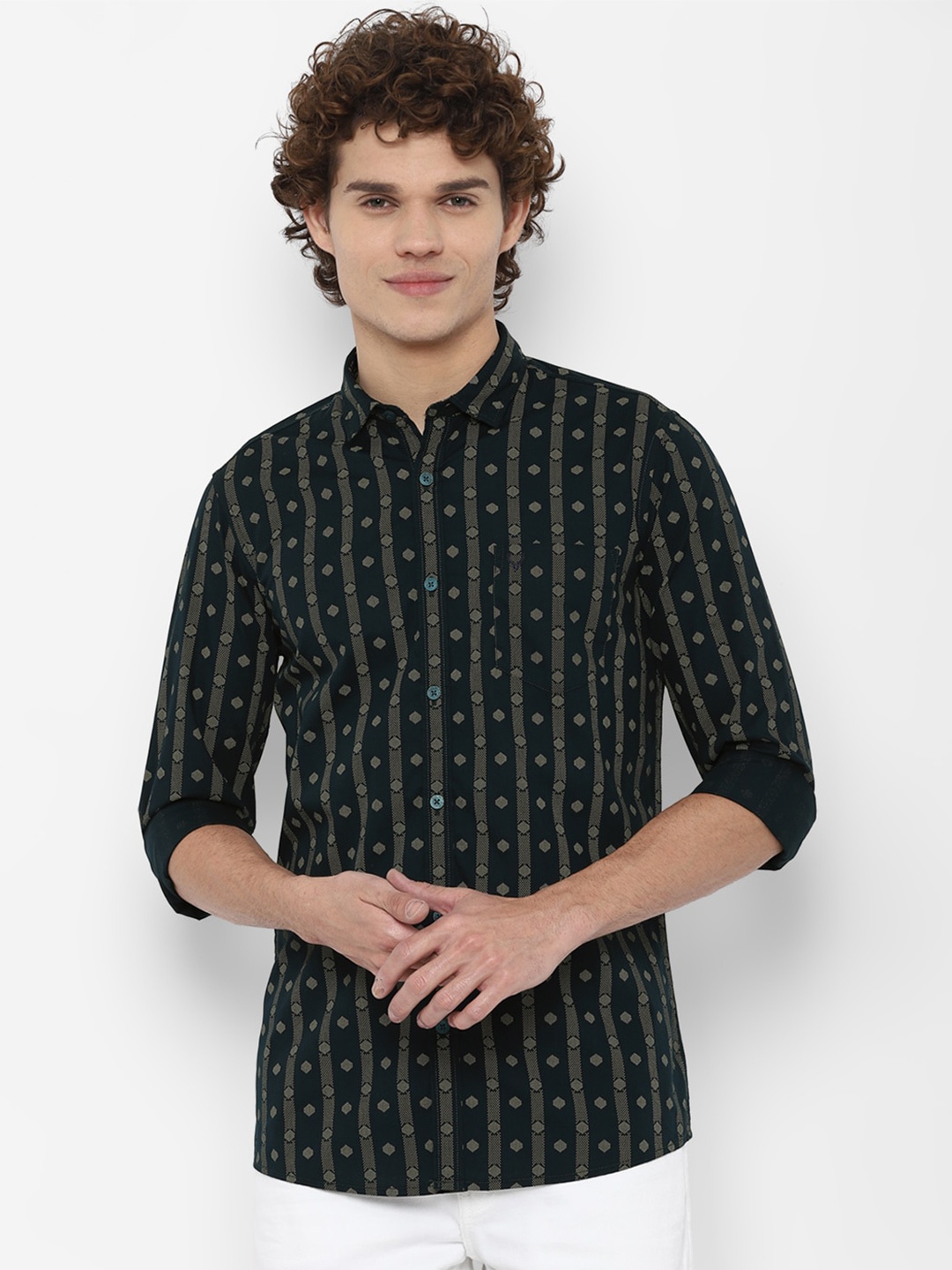 

Allen Solly Sport Men Navy Blue Printed Casual Shirt