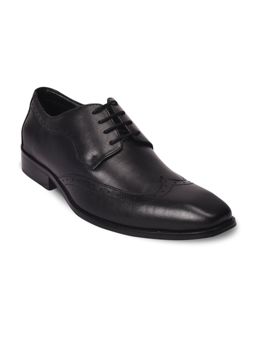 

Pavers England Men Black Solid Brogue Formal Derbys