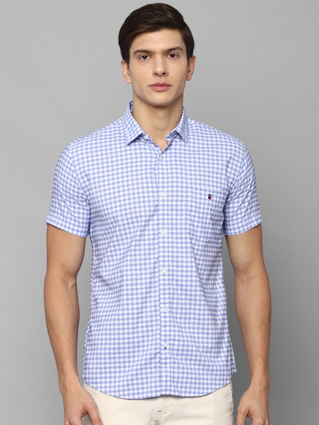 

Louis Philippe Sport Men Blue Slim Fit Gingham Checks Checked Casual Shirt