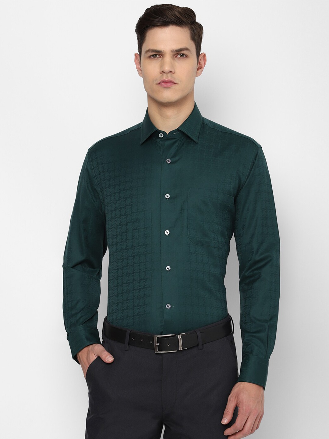 

Luxure by Louis Philippe Men Green Formal Shirt