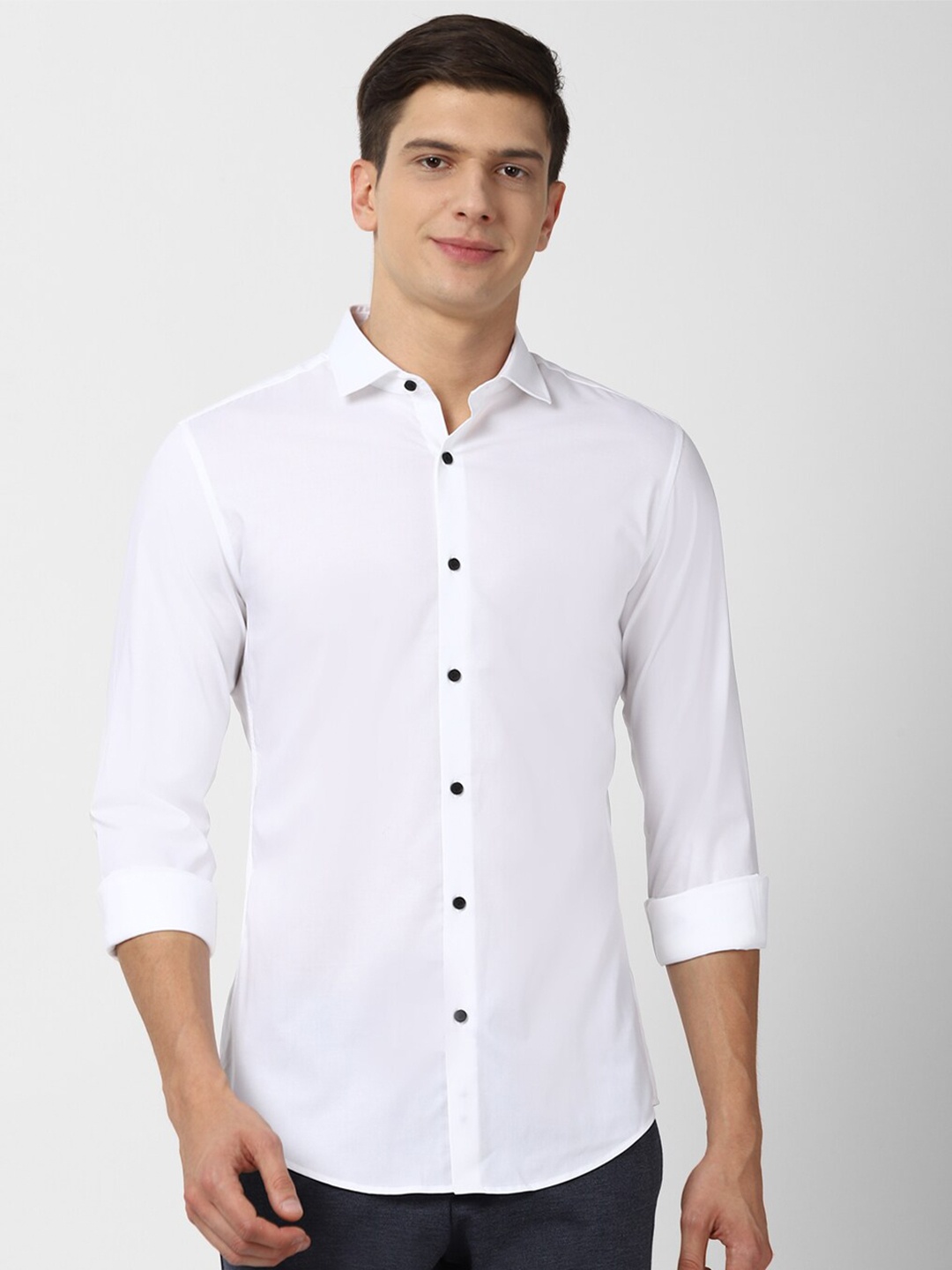 

Peter England Men White Slim Fit Casual Shirt