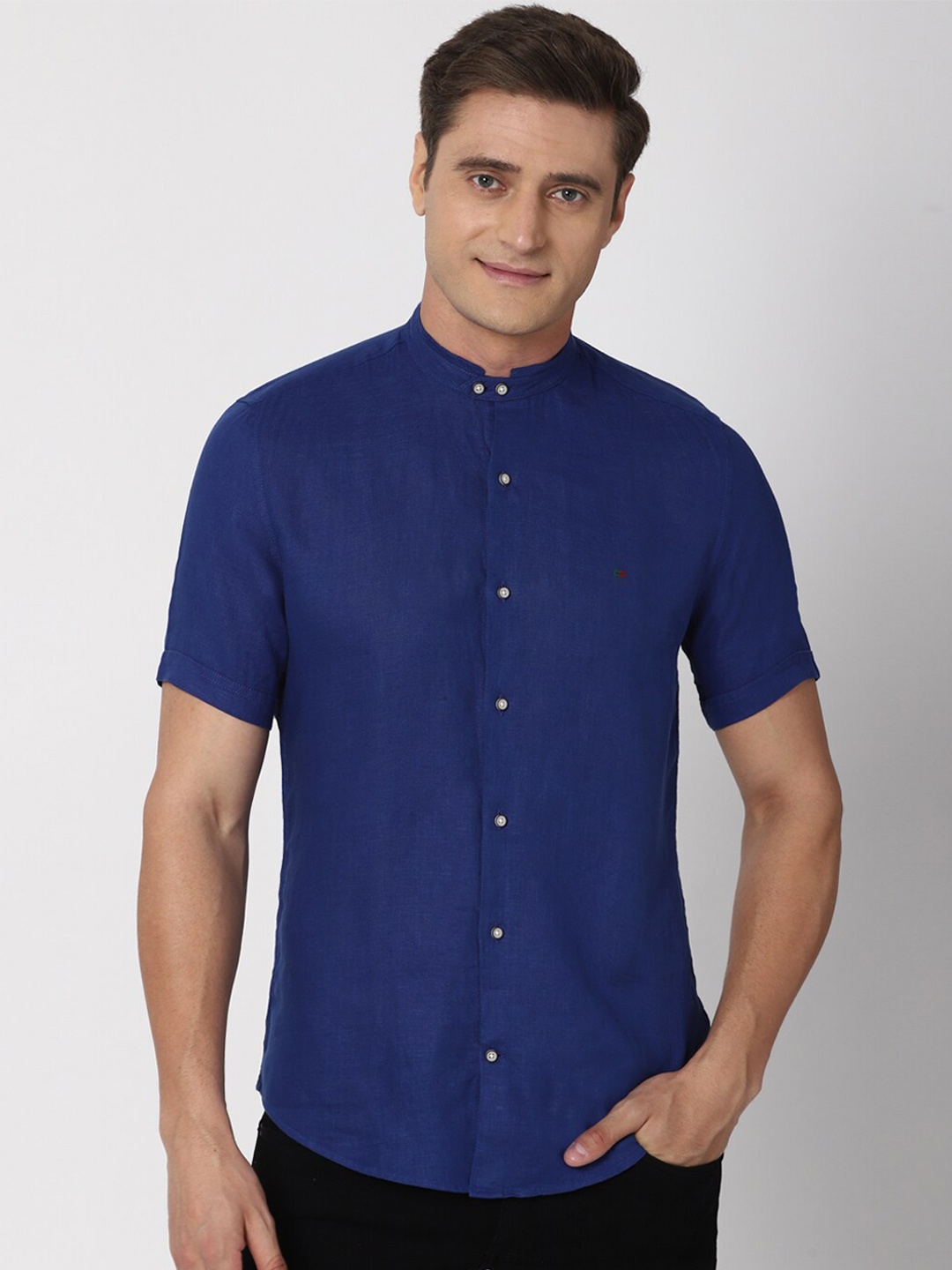 

Peter England Casuals Men Blue Slim Fit Casual Shirt