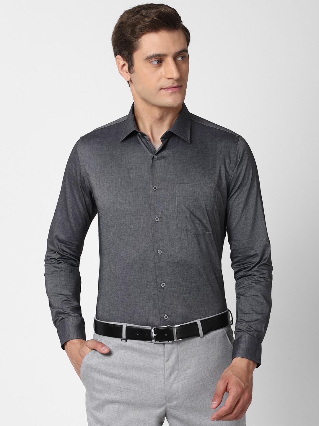 

Van Heusen Men Grey Slim Fit Pure Cotton Formal Shirt
