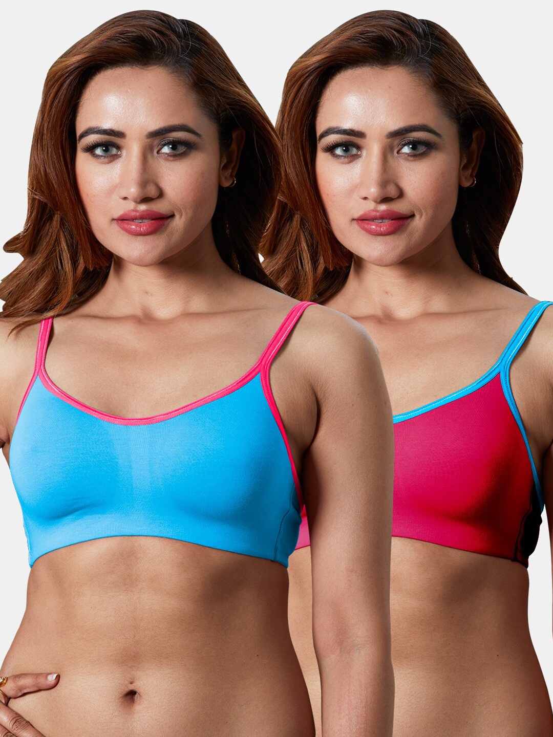 

Sonari Blue & Pink Bra 95% cotton