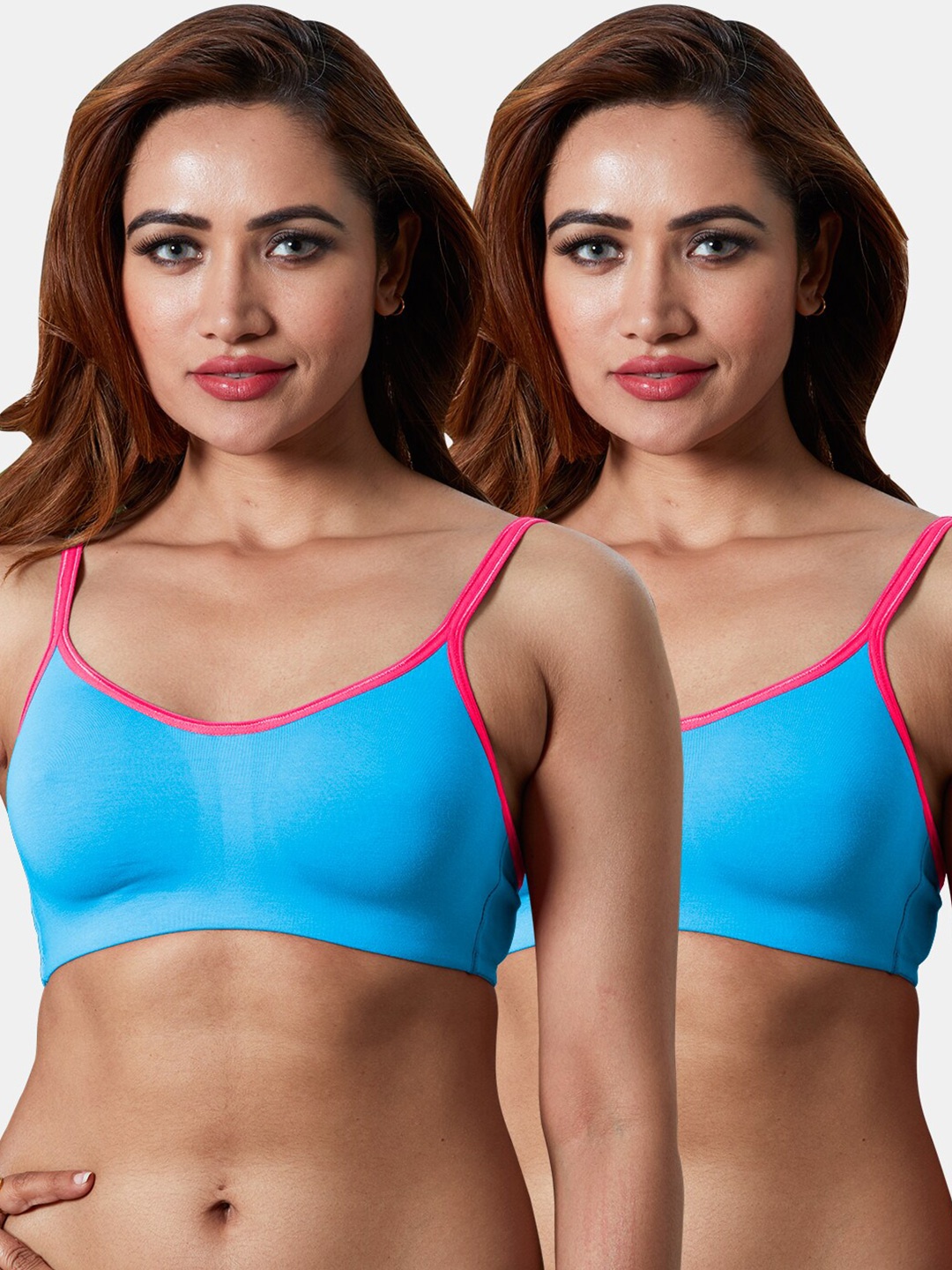 

Sonari Blue & Pink Bra 95% cotton