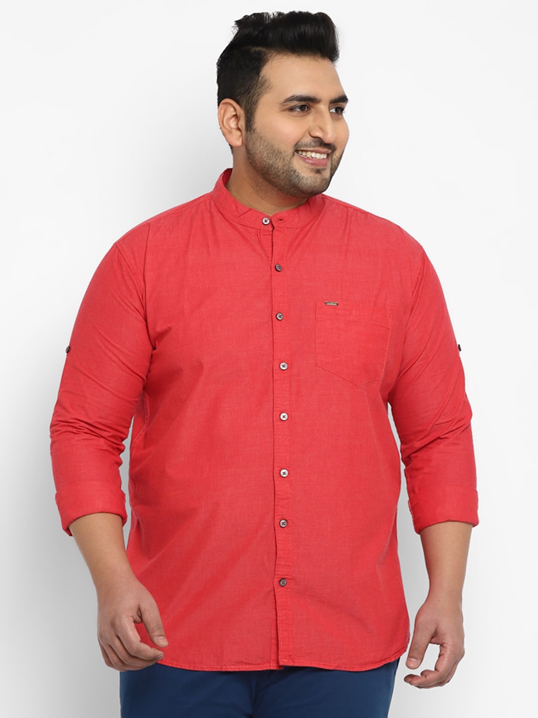 

Urbano Plus Men Red Solid Cotton Casual Shirt