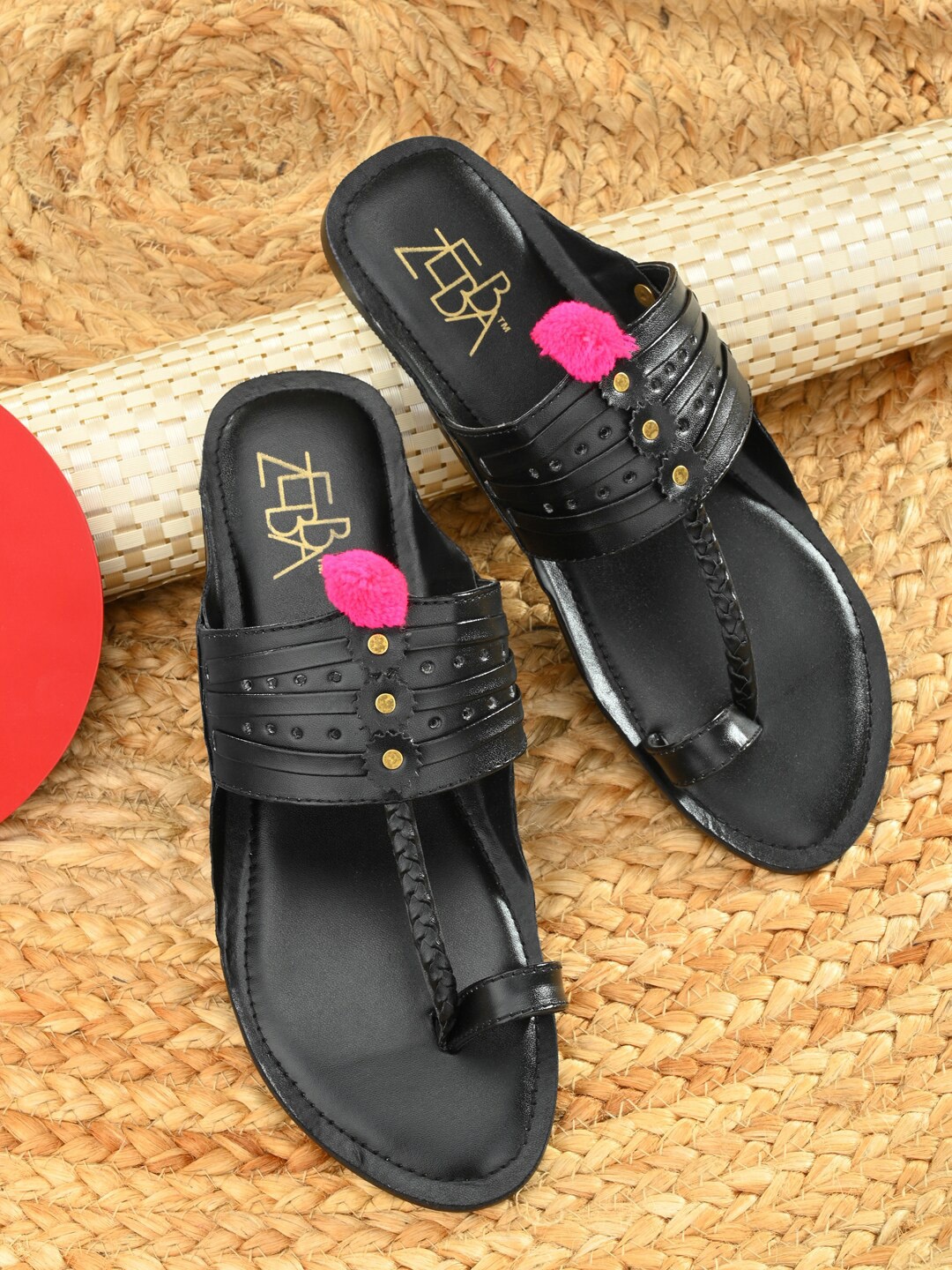 

Zebba Women Black Solid One Toe Flats
