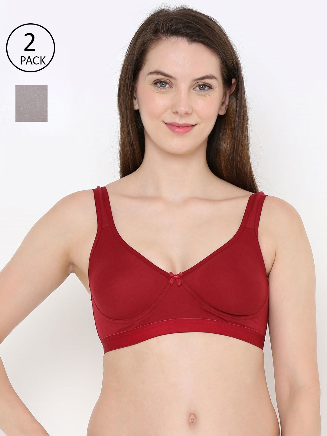 

Berrys Intimatess Maroon & Grey Bra