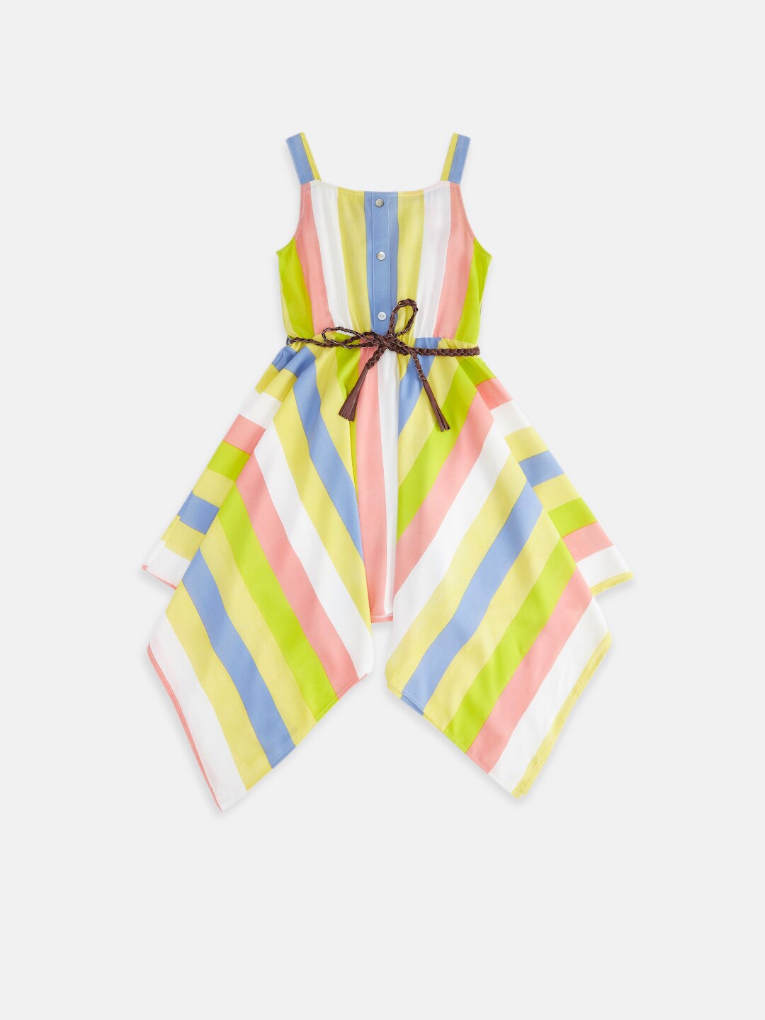 

Pantaloons Junior Girls Multicoloured Striped Dress, Multi