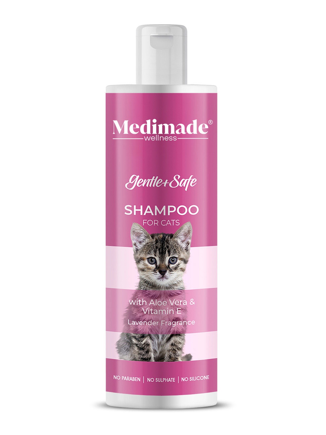 

Medimade Gentle + Safe Cat Shampoo with Aloe Vera & Vitamin E - 200ml, Purple