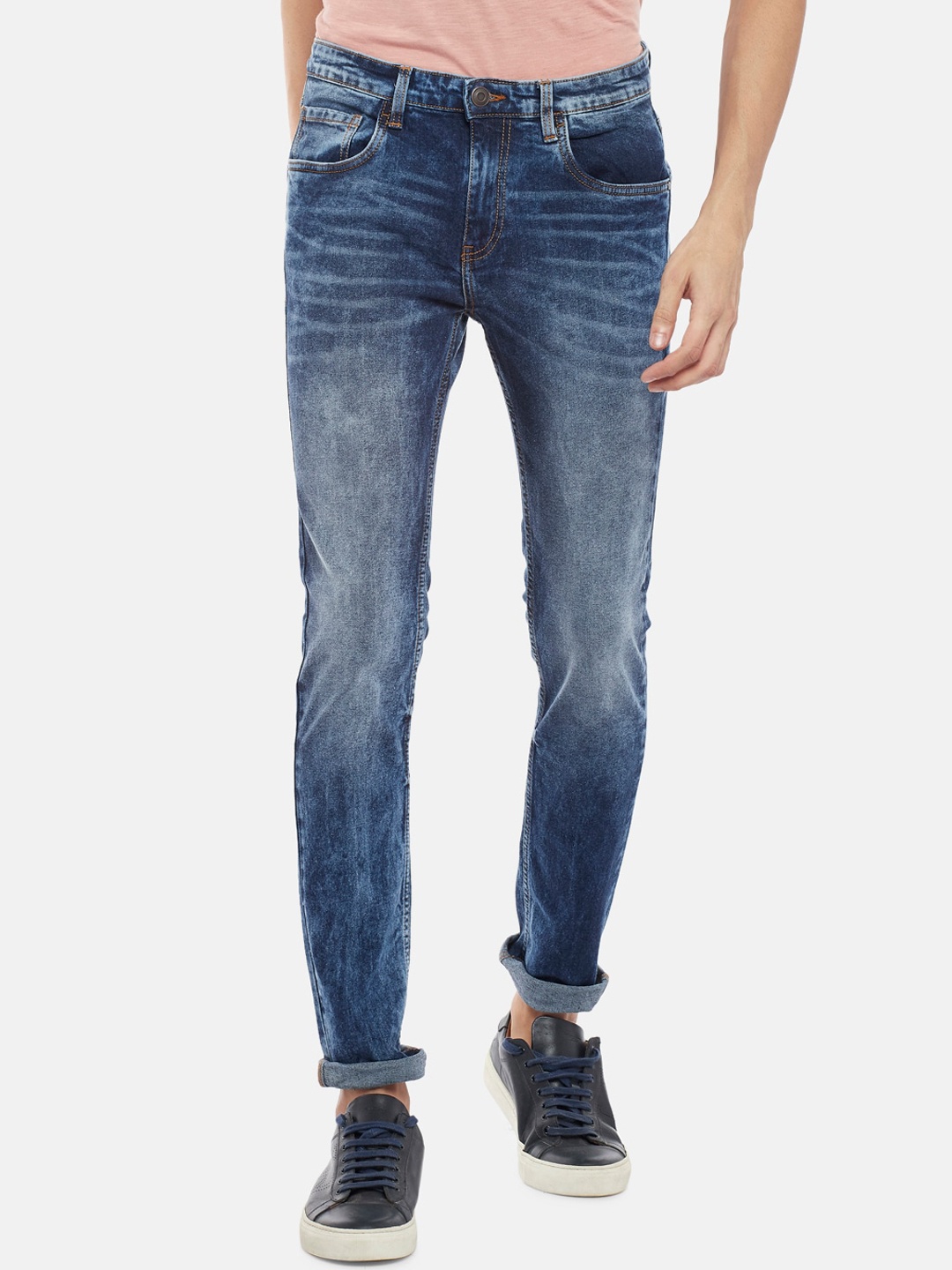 

People Men Blue Slim Fit Light Fade Jeans