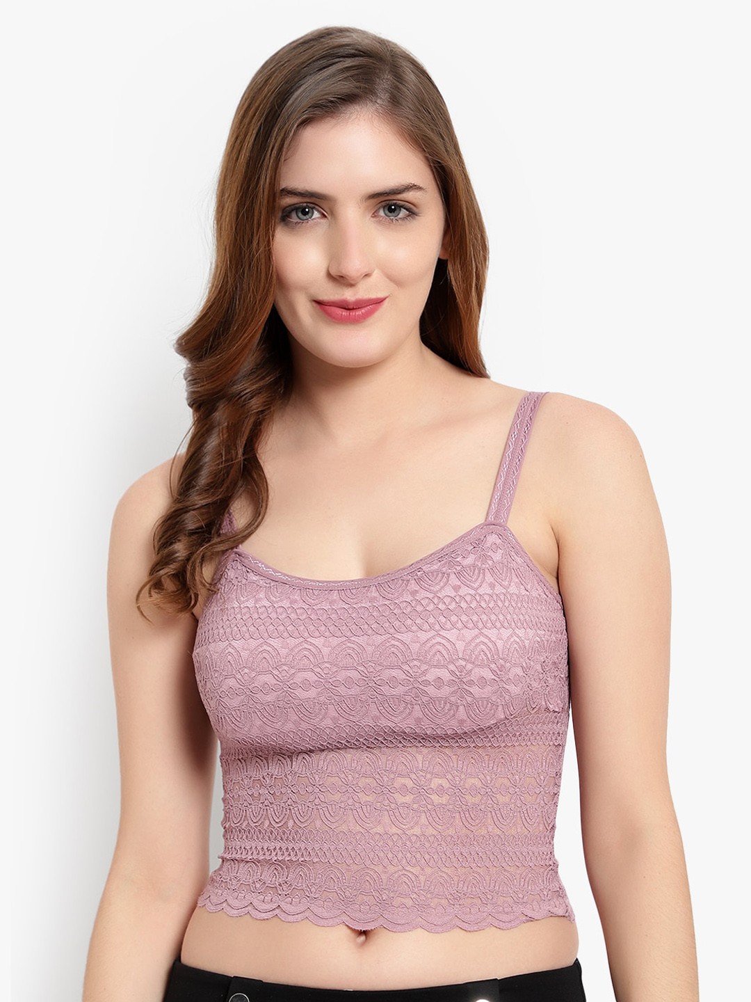 

BRACHY Women Purple Self design Bralette Camisoles