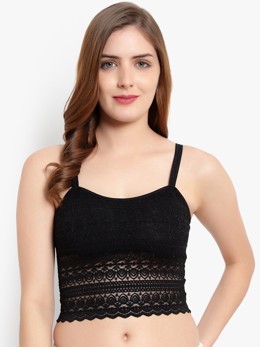 

BRACHY Women Black Lace Bralette Crop Top
