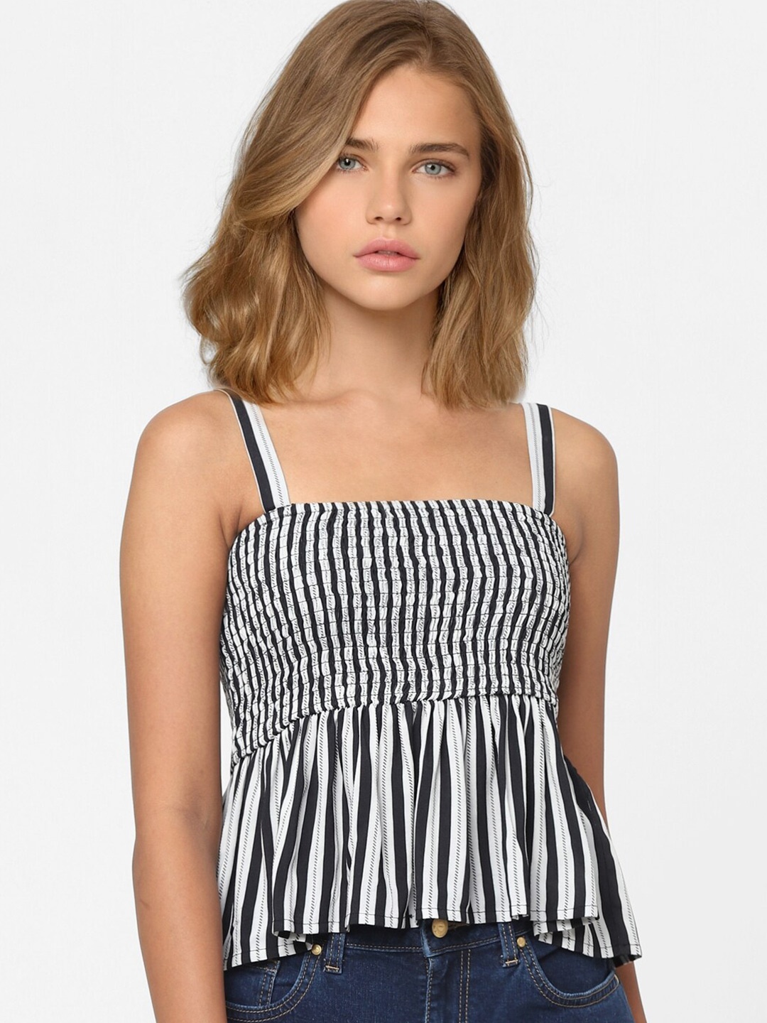 

ONLY Black & White Striped Top