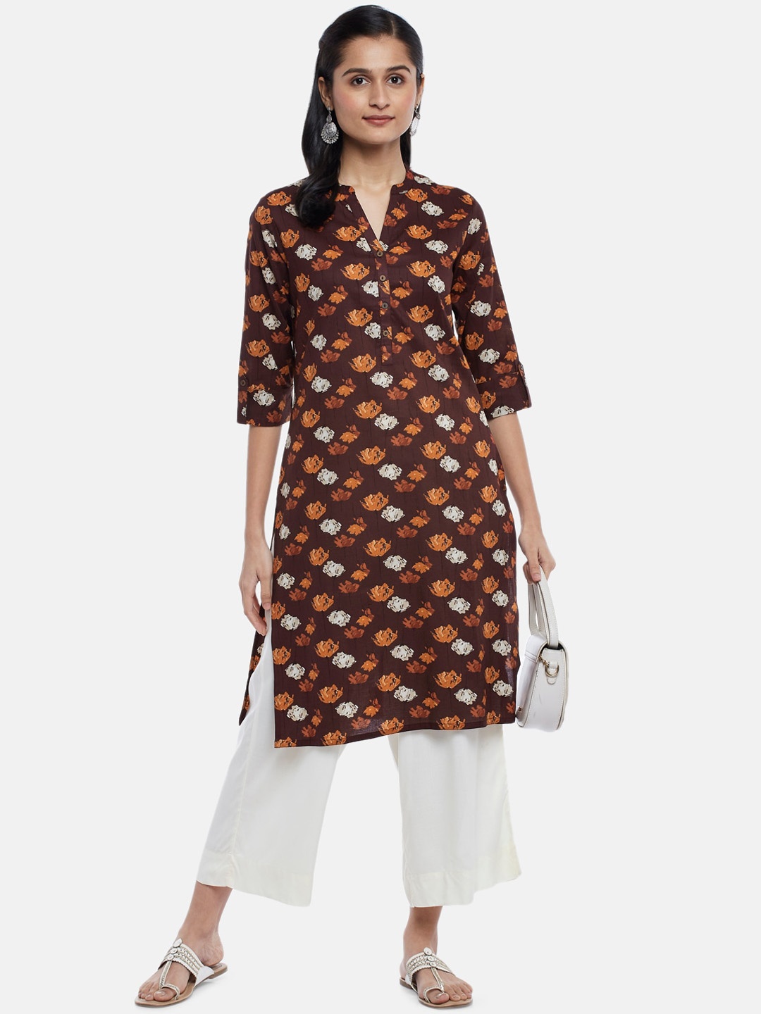 

RANGMANCH BY PANTALOONS Women Rust Printed Kurta