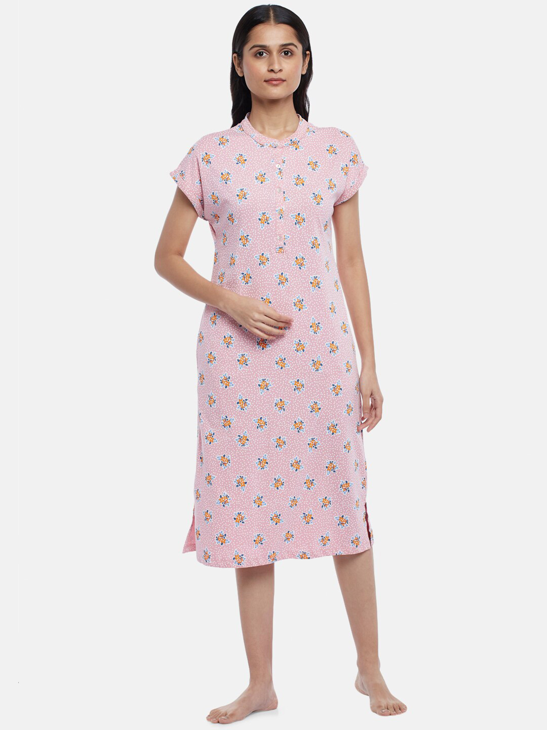

Dreamz by Pantaloons Pink Printed Nightdress