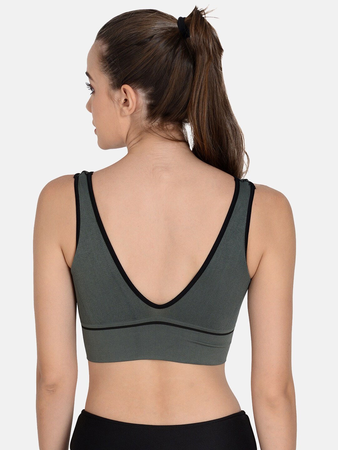 

mod & shy Olive Green Non Padded Workout Sports Bra