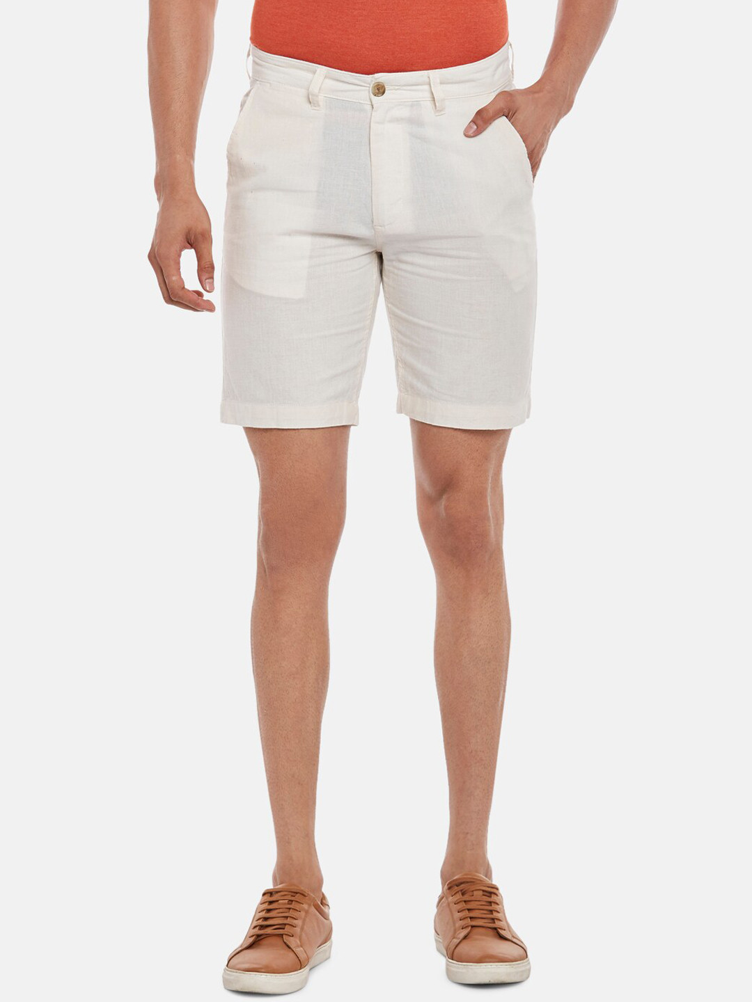 

BYFORD by Pantaloons Men Beige Slim Fit Shorts