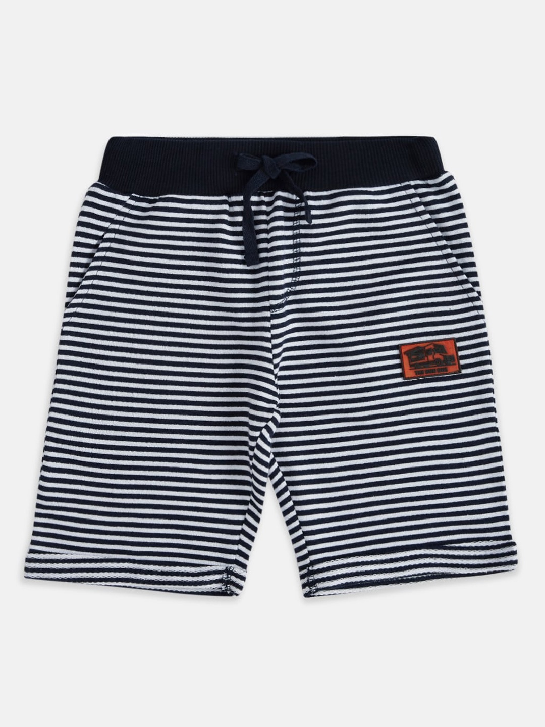 

Pantaloons Junior Boys Navy Blue Striped Cotton Shorts