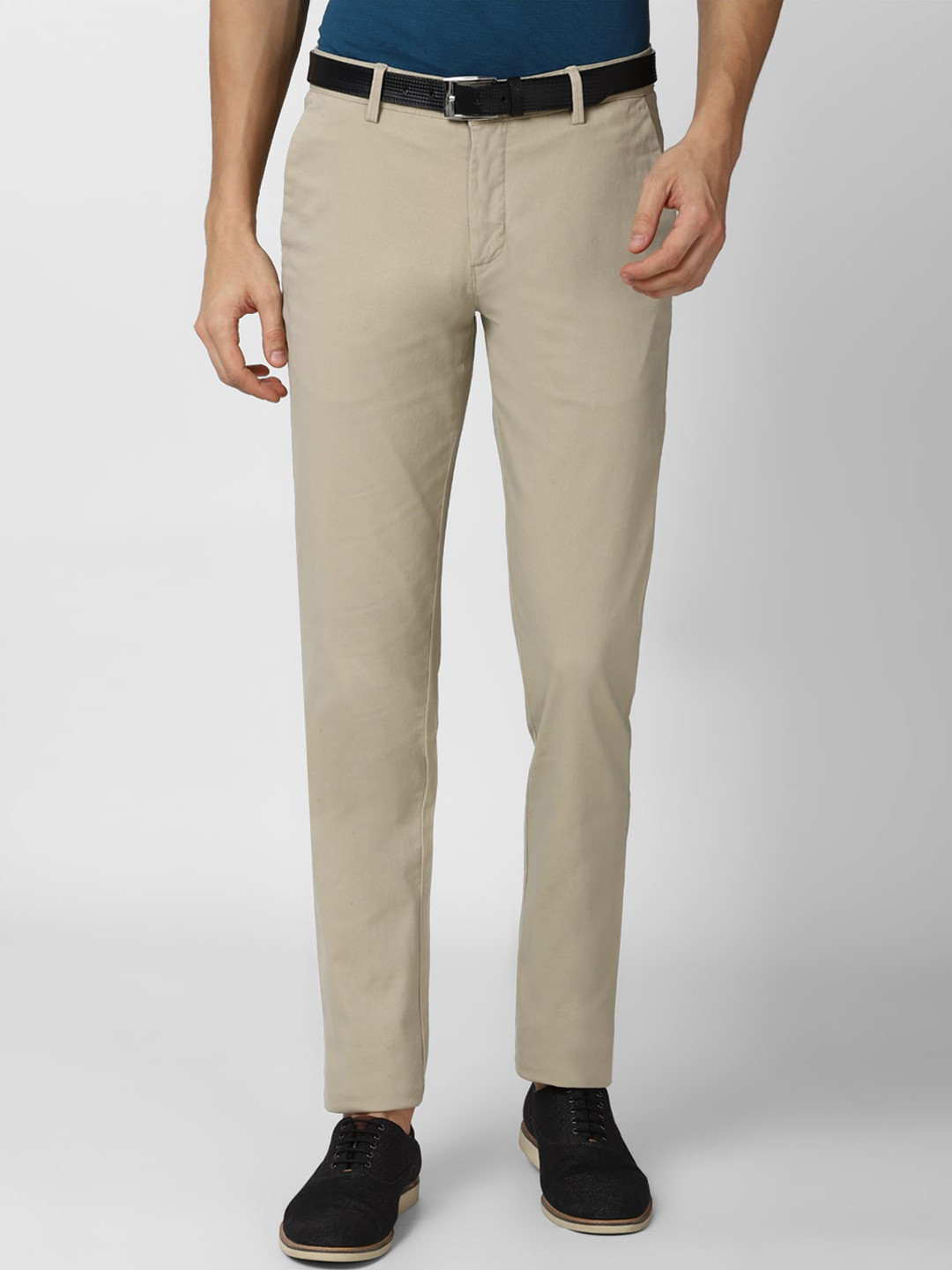 

Peter England Casuals Men Beige Slim Fit Formal Trousers