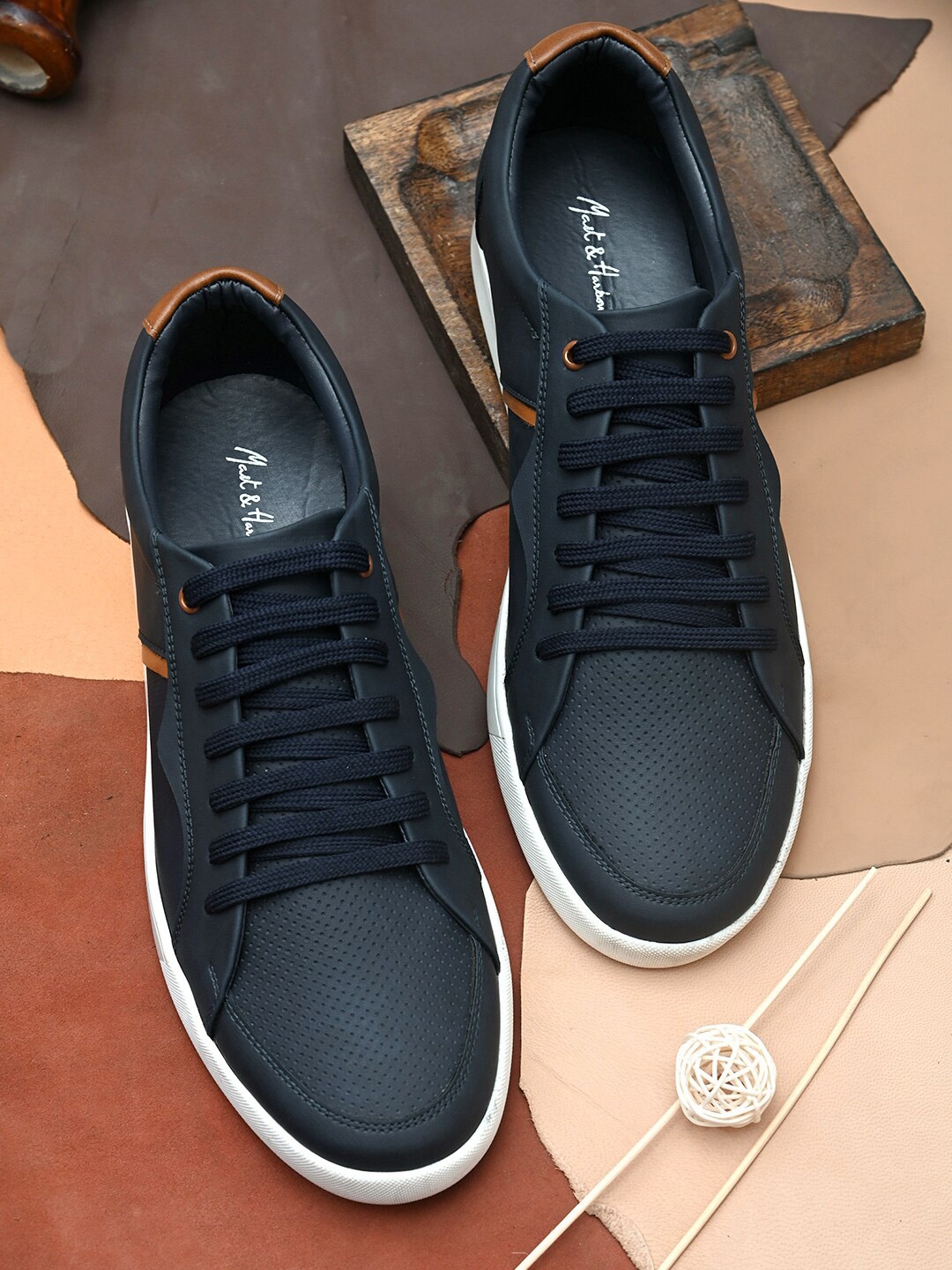 

Mast & Harbour Men Navy Blue Lace-Ups Sneakers