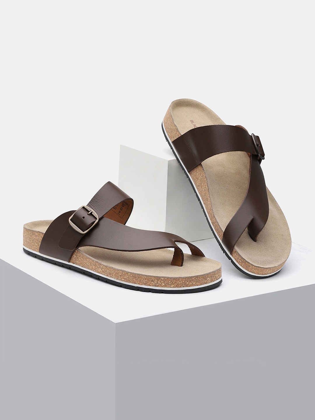 

Blackberrys Men Brown Leather Comfort Sandals