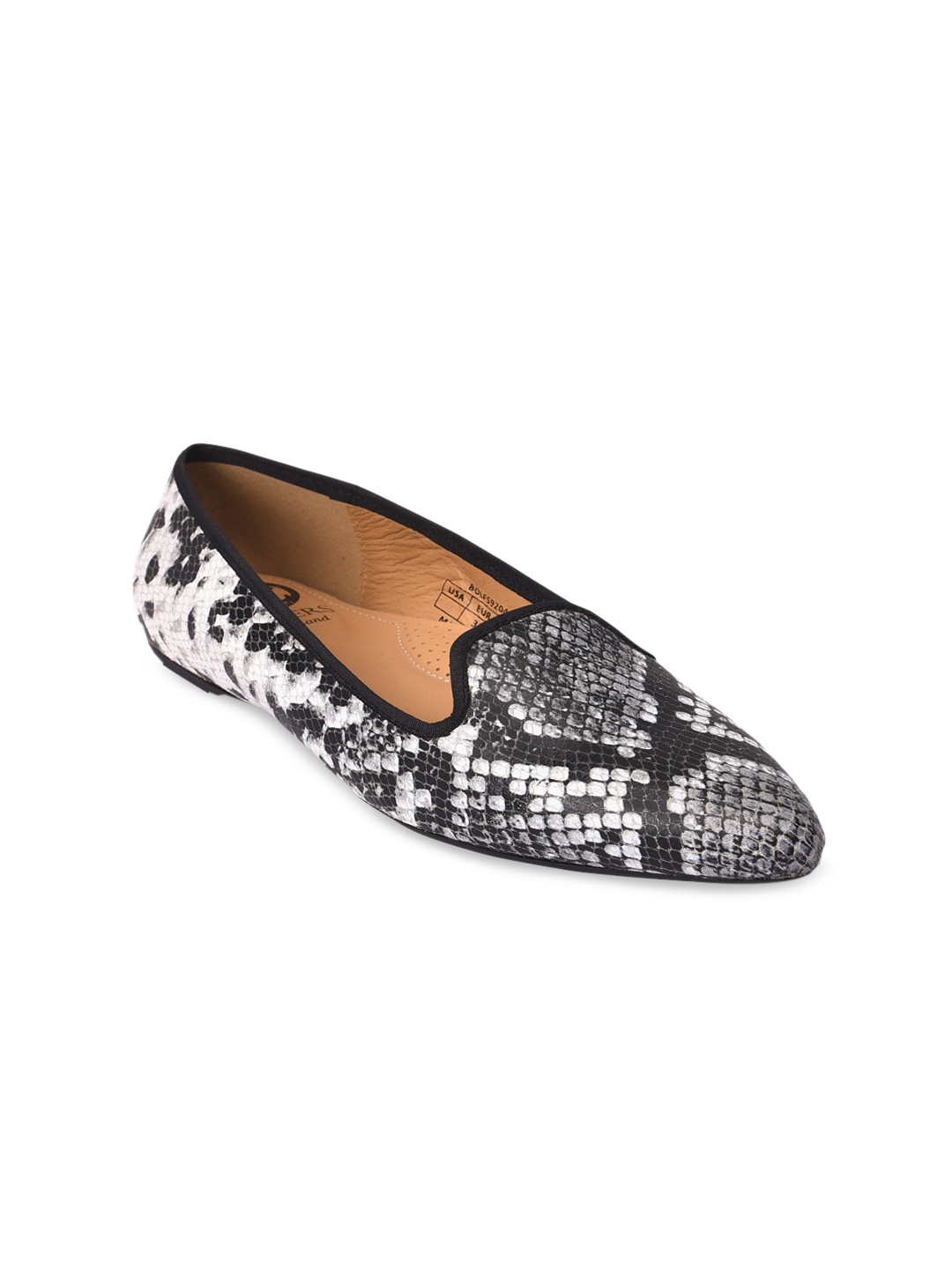 

Pavers England Women Black Printed Ballerinas Flats