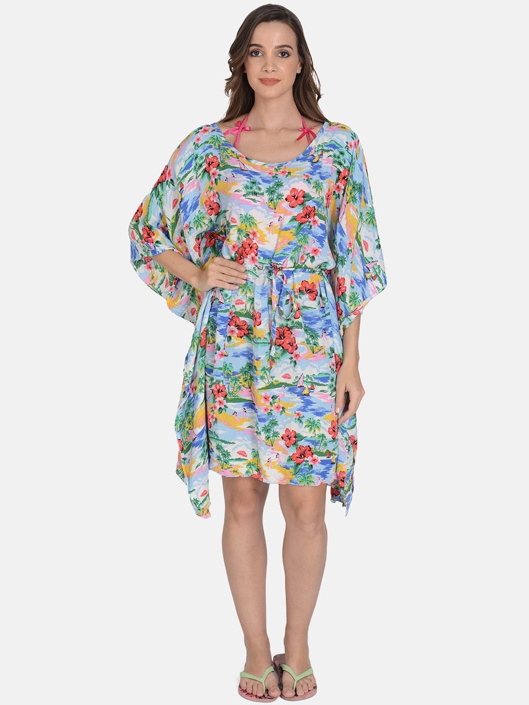 

mod & shy Women Multicolored Printed Beach Kaftan Dress, Multi